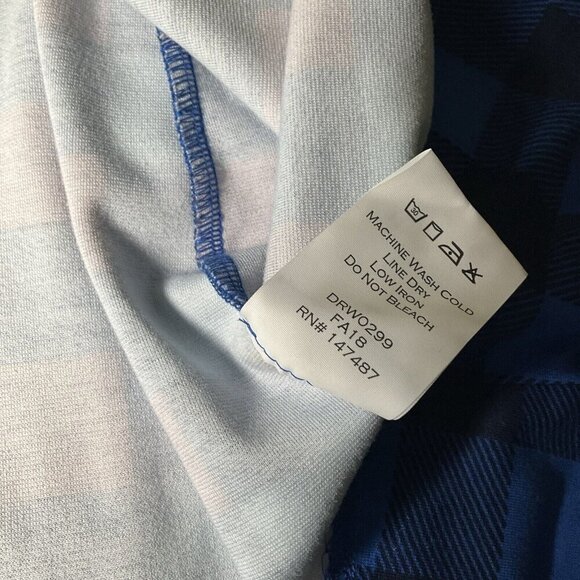 Draper James Buffalo Plaid Checkered Wrap Dress size Small S Blue - Picture 15 of 15